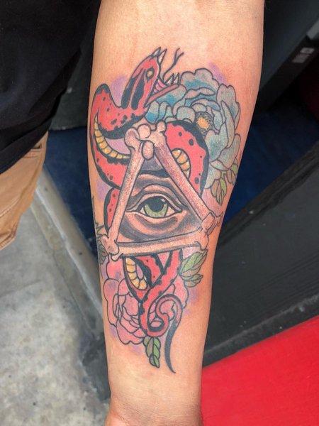 Colorful All Seeing Eye Tattoo
