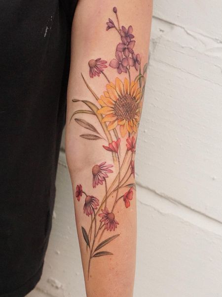 Colorful Feminine Tattoo