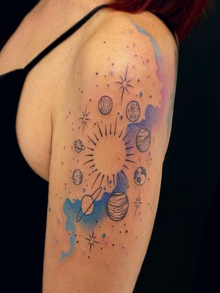 Colorful Galaxy Tattoo