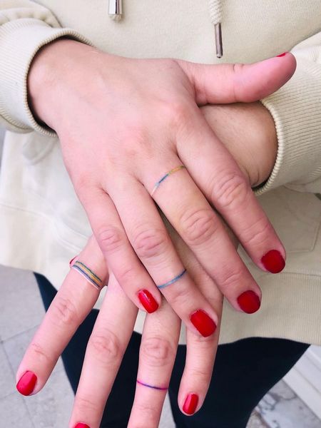 Colorful Ring Tattoo