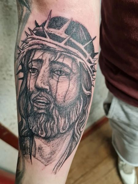 Crying Jesus Tattoo