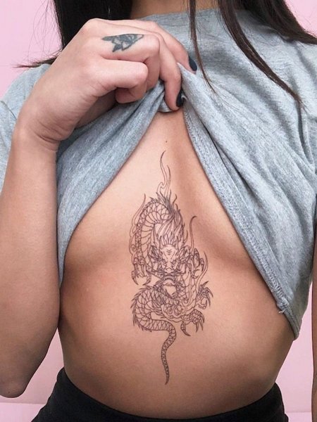 Dragon Sternum Tattoo