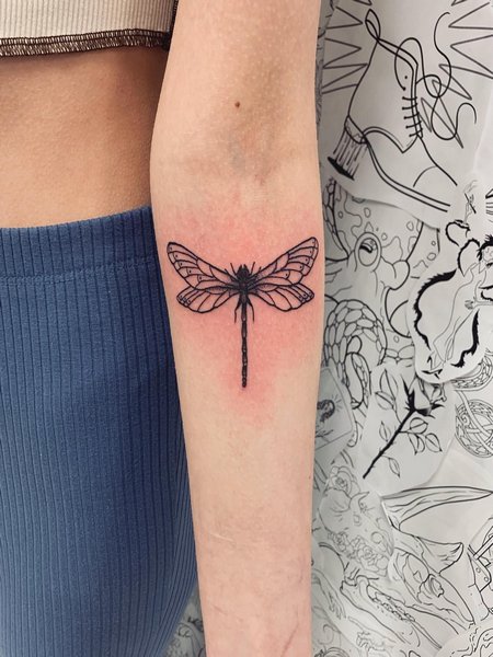 Dragonfly Tattoo On Forearm