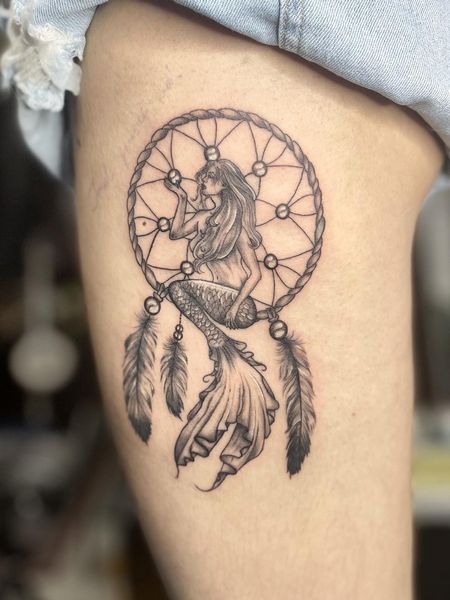 Dreamcatcher mermaid tattoo