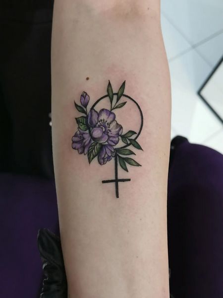 Feminine Cross Tattoo