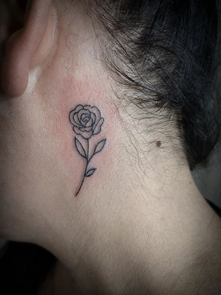 Feminine Neck Tattoo