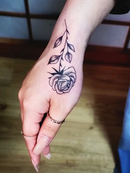 Feminine Rose Tattoo