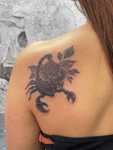Feminine Scorpion Tattoo