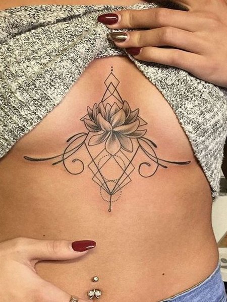 Feminine Sternum Tattoo