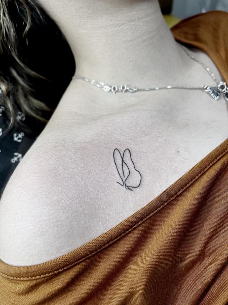 Fine Line Butterfly Tattoo