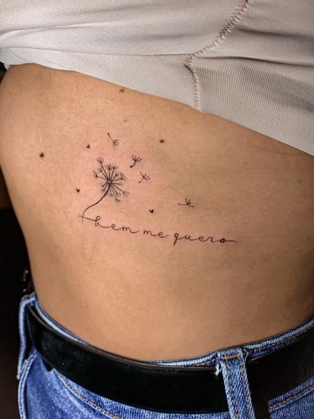 Fine Line Dandelion Tattoo