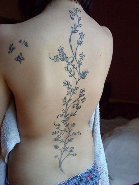 Flower And Vine Tattoo
