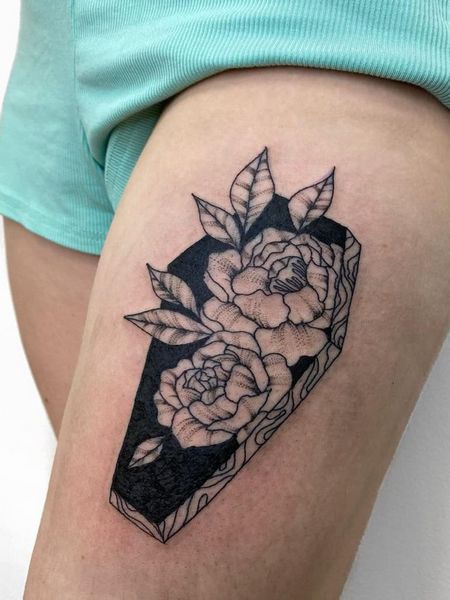 Flower Coffin Tattoo