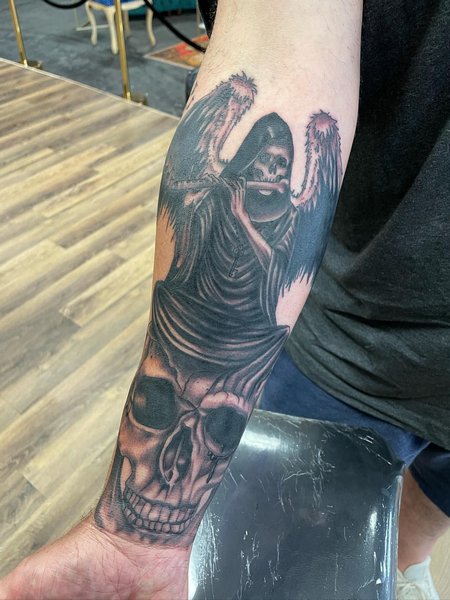 Forearm Grim Reaper Tattoo