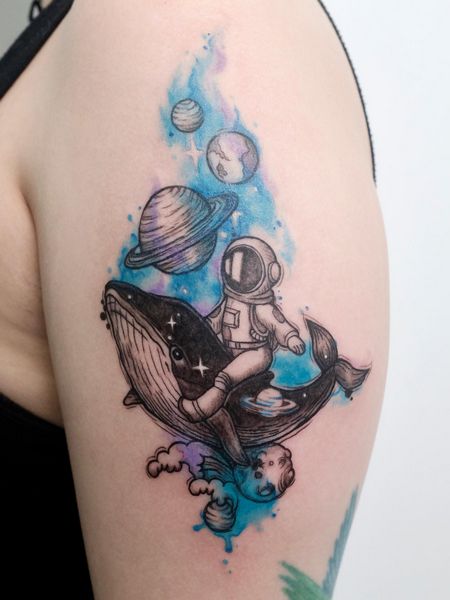 Galaxy Astronaut Tattoo