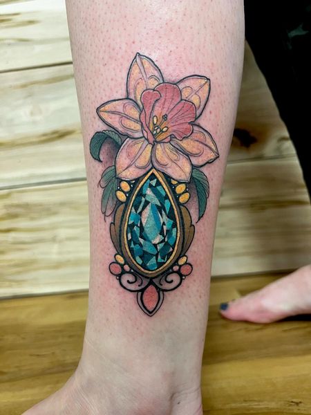 Gem Ankle Tattoo