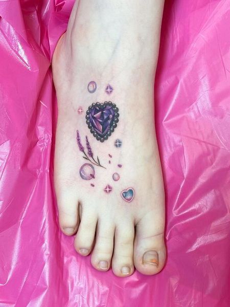 Gem Foot Tattoo