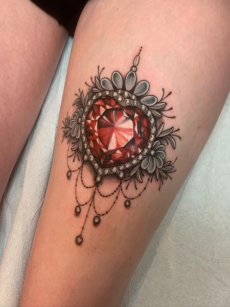 Gem Leg Tattoo