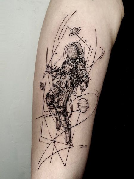 Geometric Astronaut Tattoo