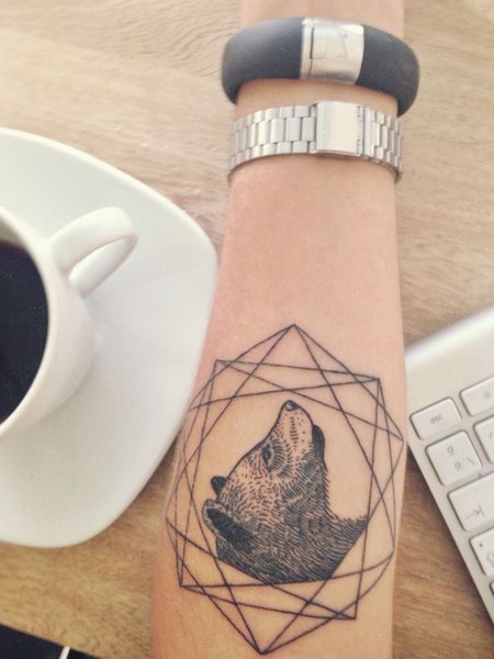 Geometric Bear Tattoo