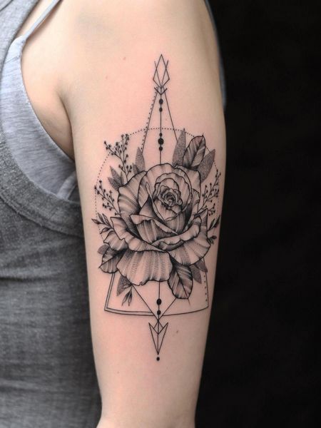 Geometric Fine Line Tattoo