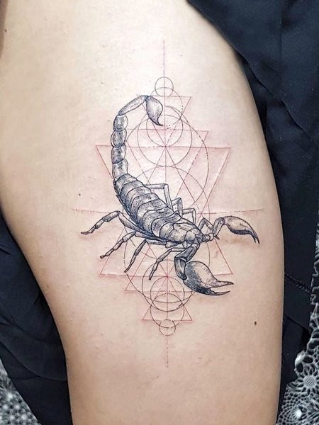 Geometric Scorpion Tattoo