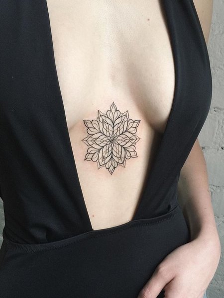 Geometric Sternum Tattoo