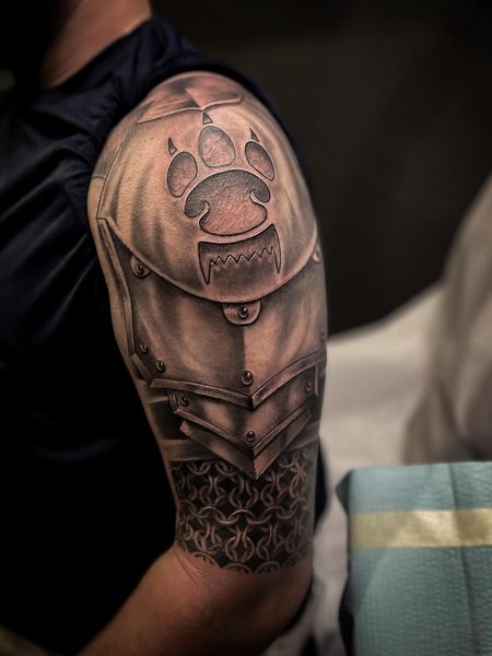 Gladiator Shoulder Armor Tattoo