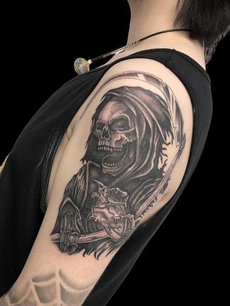 Grim Reaper Tattoo On Arm