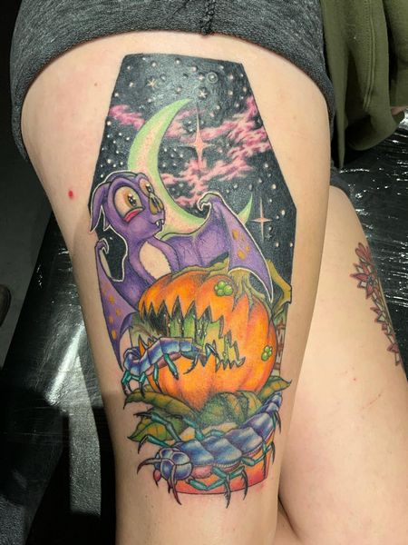 Halloween Thigh Tattoo