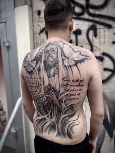 Jesus Tattoo Back