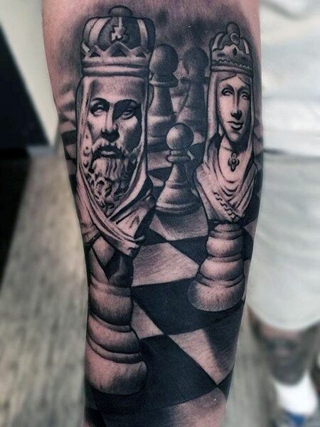 King Queen Chess Tattoo