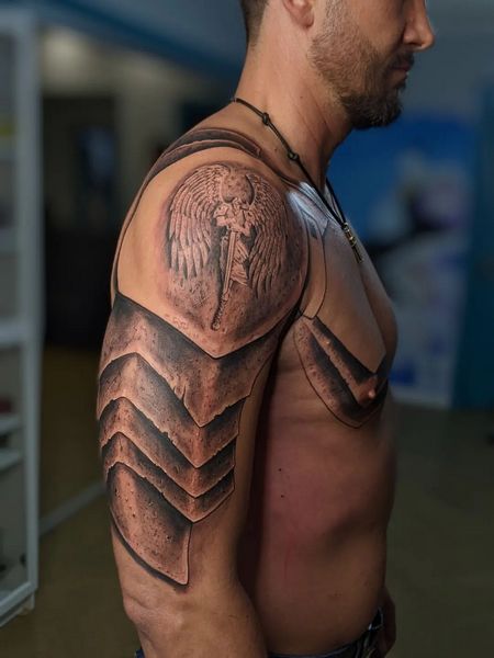 Knight Forearm Armor Tattoo