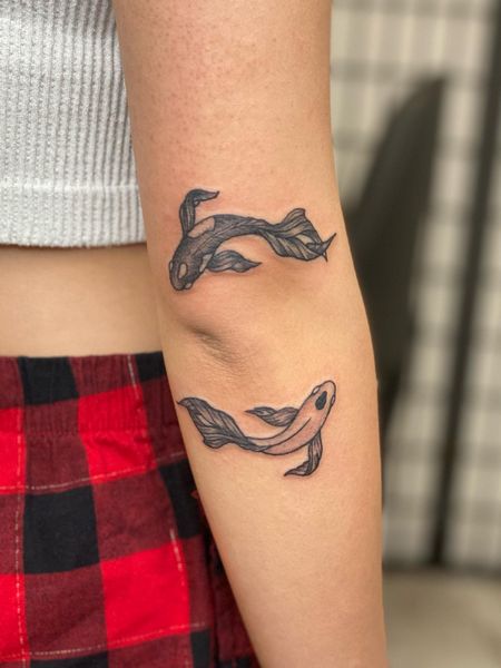 Koi Fish Elbow Tattoo