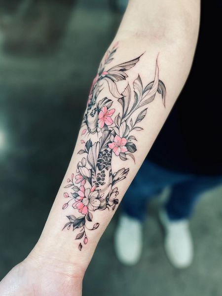 Koi Fish Forearm Tattoos