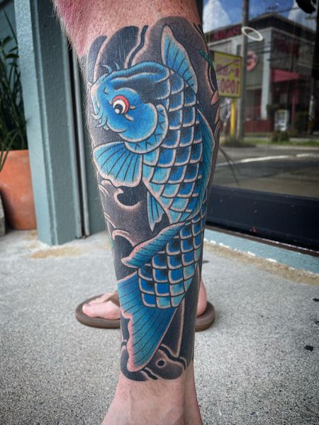 Koi Fish Leg Tattoo