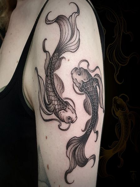 Koi Fish Shoulder Tattoo