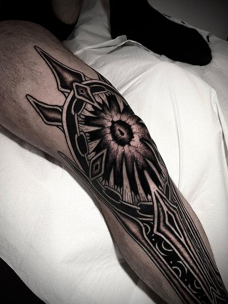 Leg Armor Tattoo