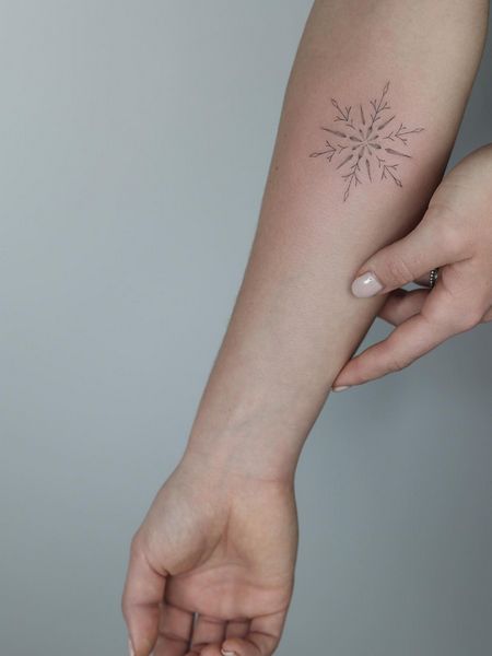 Line Snowflake Tattoo