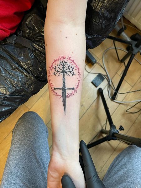 Lord Of The Rings Forearm Tattoo