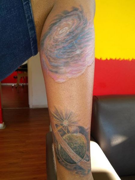 Milky Way Shoulder Piece Tattoo