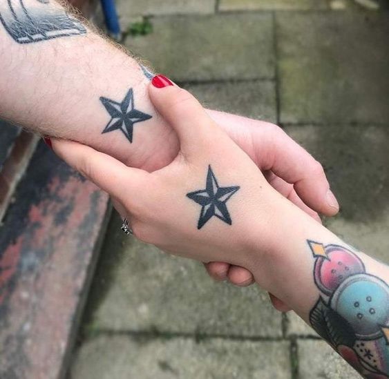 Nautical Star Couple Tattoos