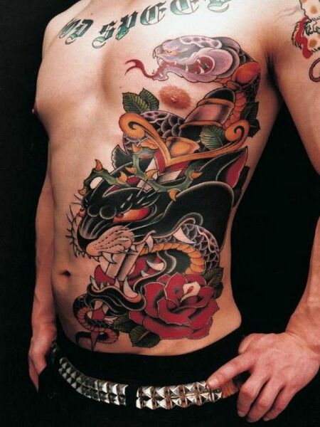 Neo Traditional Rib Tattoo