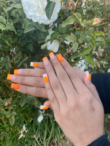Orange French Tip Nails