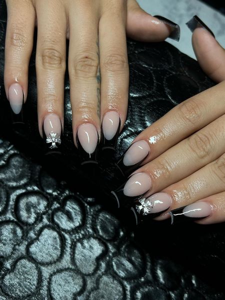 Oval French Tip Nails