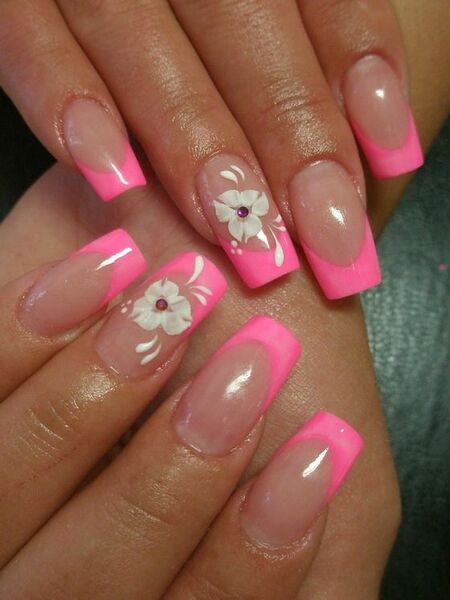 Pink French Tip Nail
