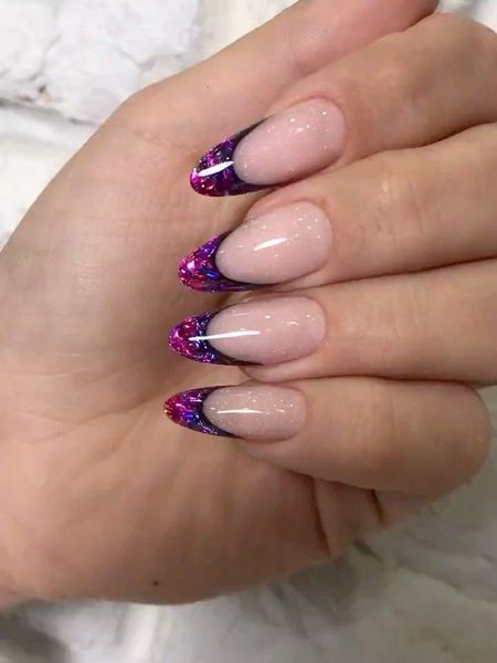Purple French Tip Nails