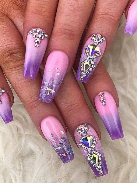 Purple Pink Ombre Nails