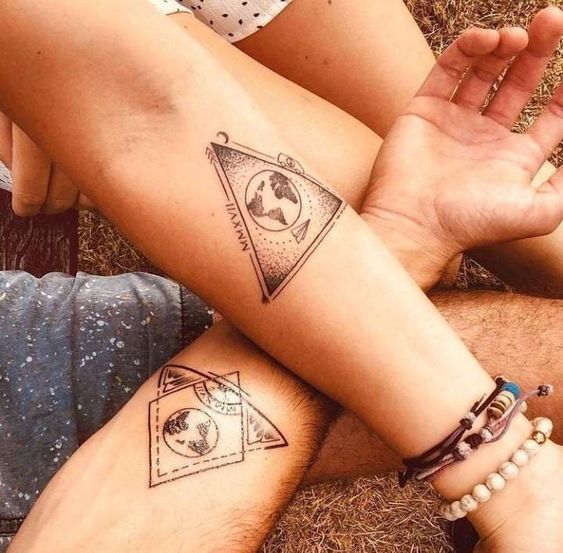 Pyramid Couple Tattoos