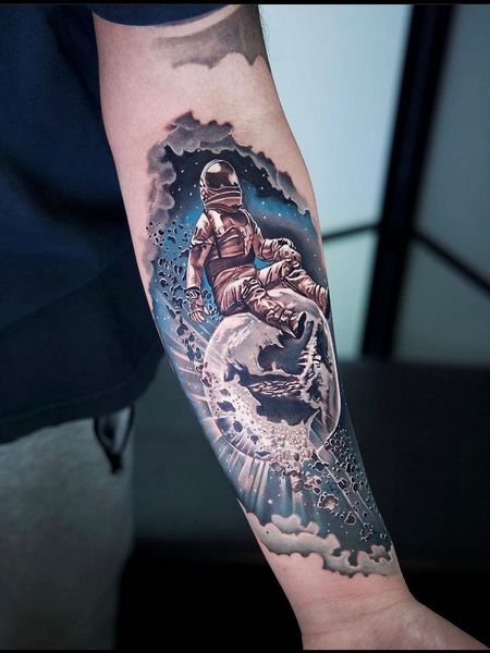 Realistic Astronaut Tattoo